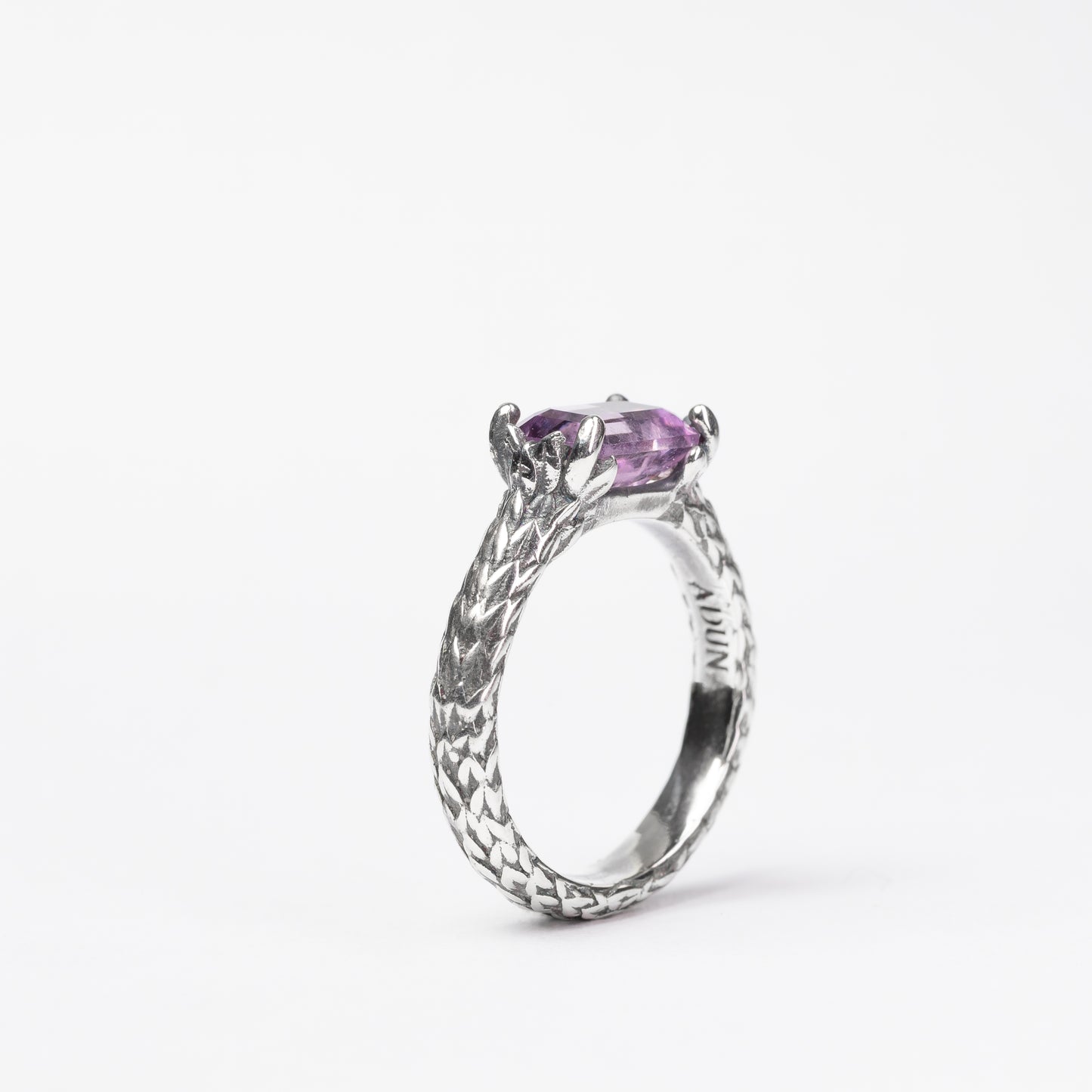 Laurus - Crown ring with amethyst stone