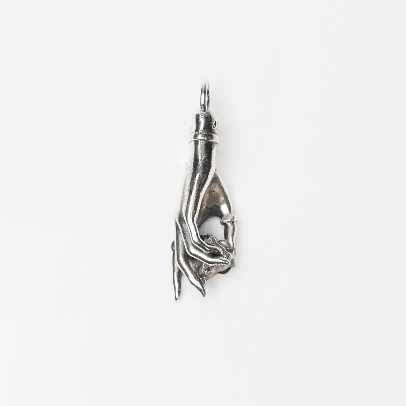 LOVE - Hand pendant with red garnet heart stone