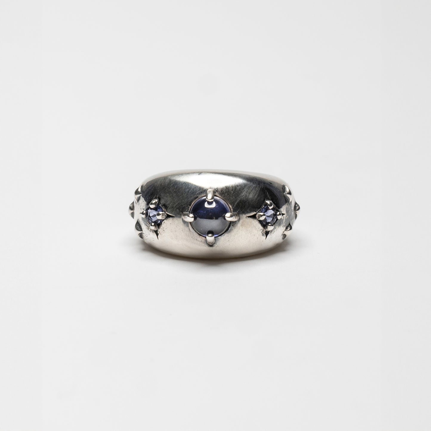 STARDUST - silver ring with iolite stone
