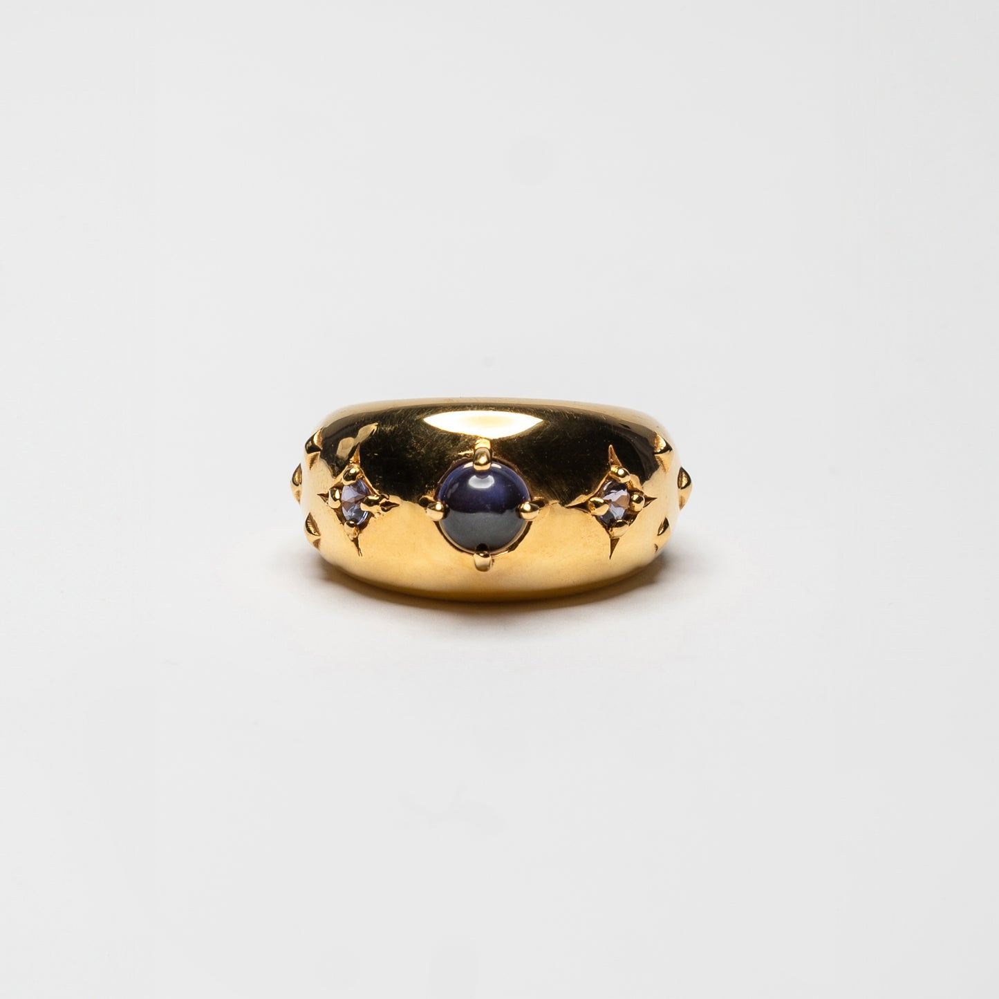 STARDUST - gold ring with iolite stone