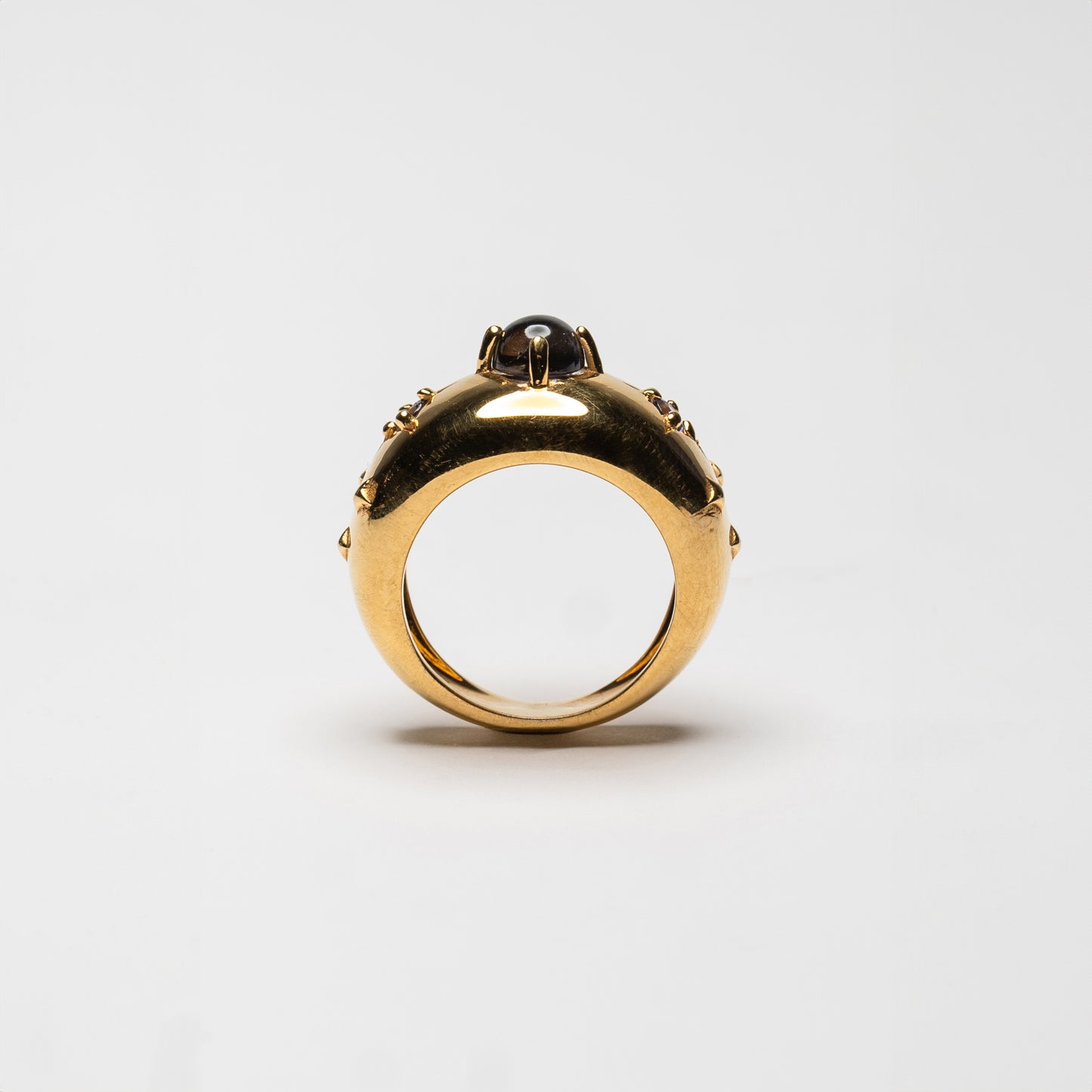 STARDUST - gold ring with iolite stone