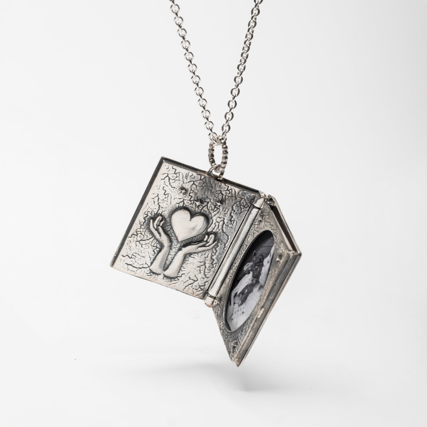 SECRET MEMORY - photo book pendant with green peridot stone