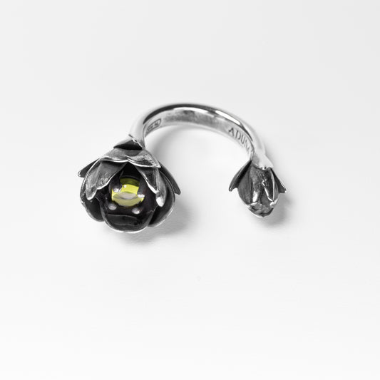 TULIP - anello tulipano con pietra peridot