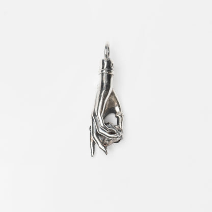 LOVE - Hand pendant with red garnet heart stone