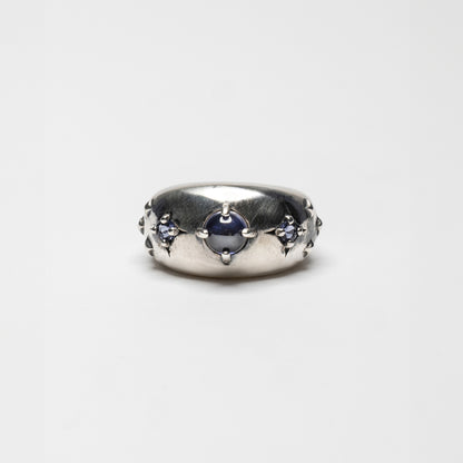 STARDUST - silver ring with iolite stone