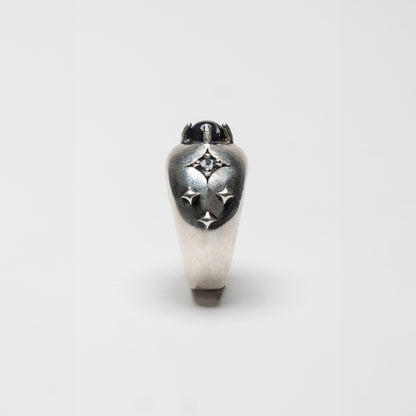 STARDUST - silver ring with iolite stone