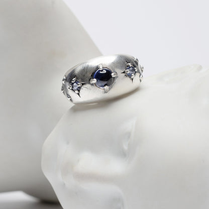 STARDUST - silver ring with iolite stone