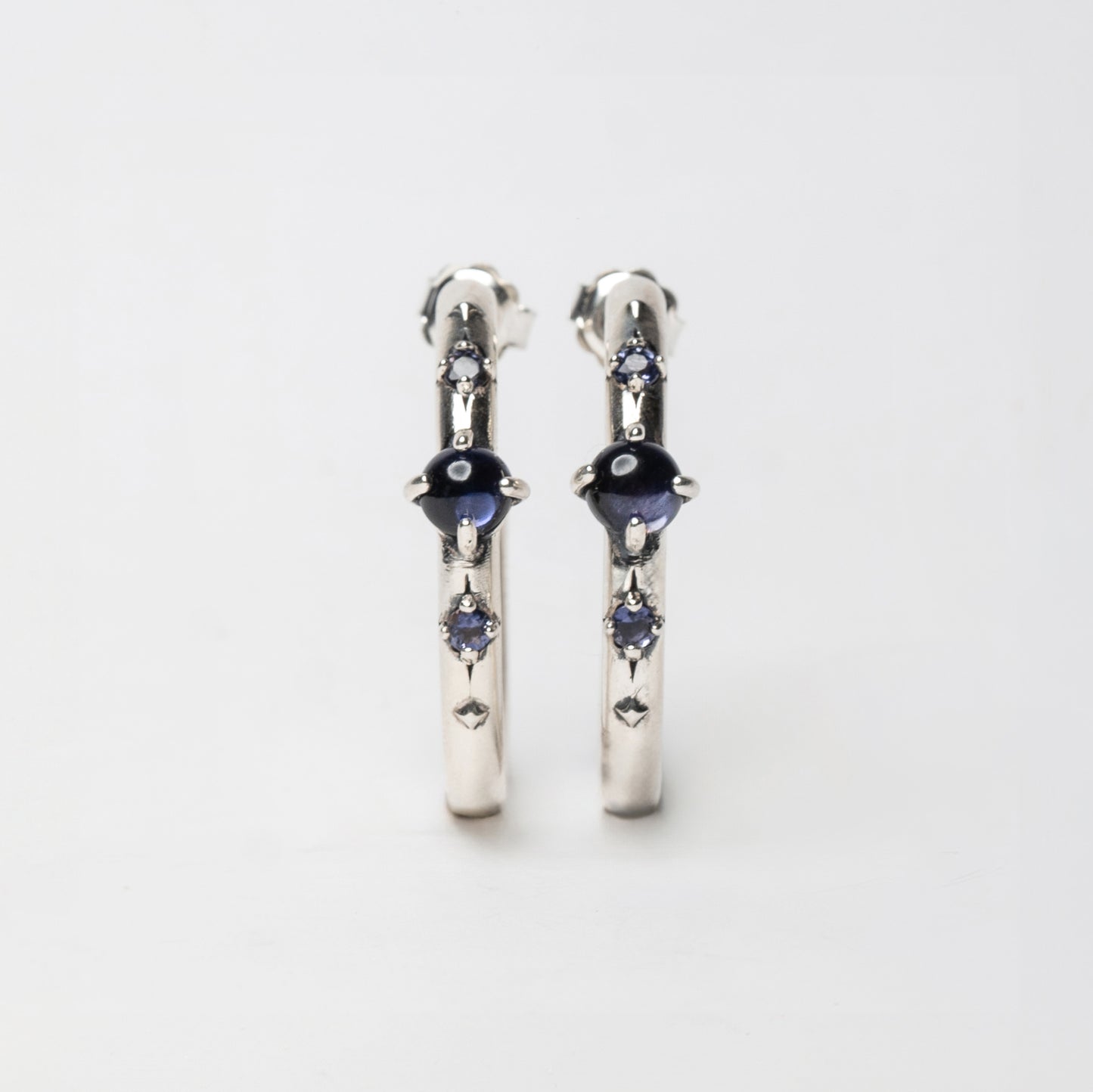 STARDUST - hoop earrings with iolite stone