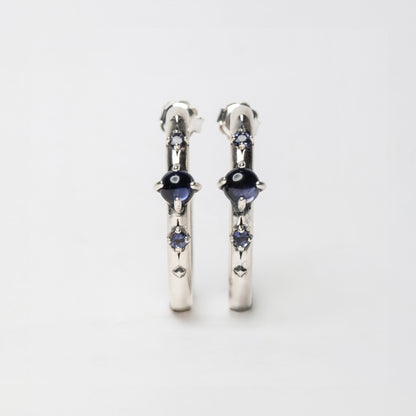 STARDUST - hoop earrings with iolite stone