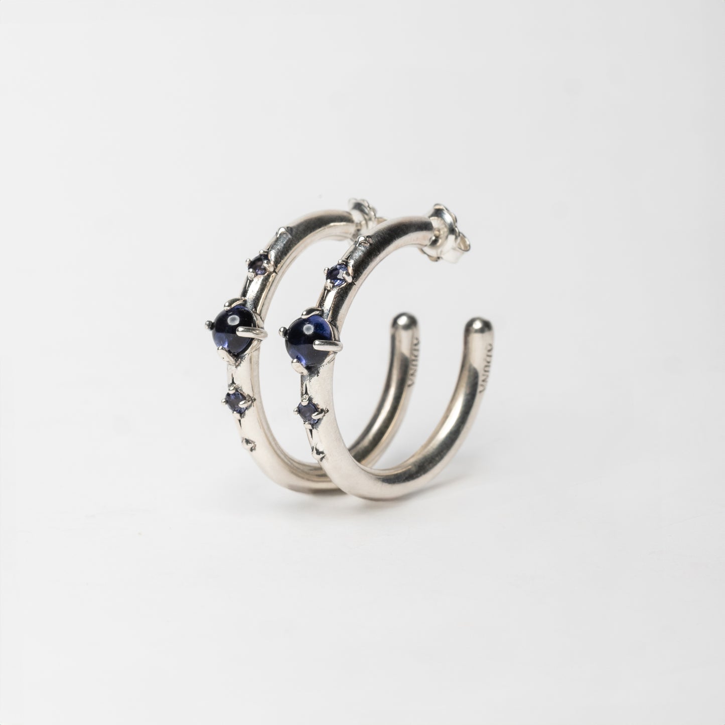 STARDUST - hoop earrings with iolite stone