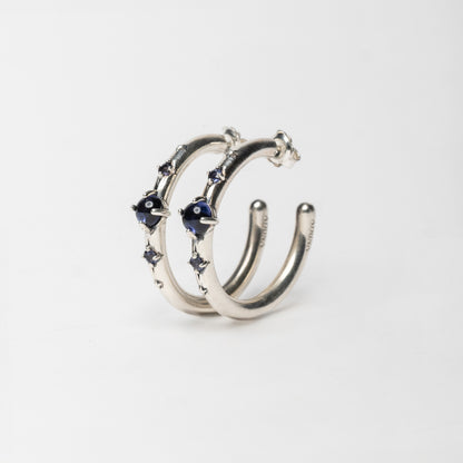 STARDUST - hoop earrings with iolite stone