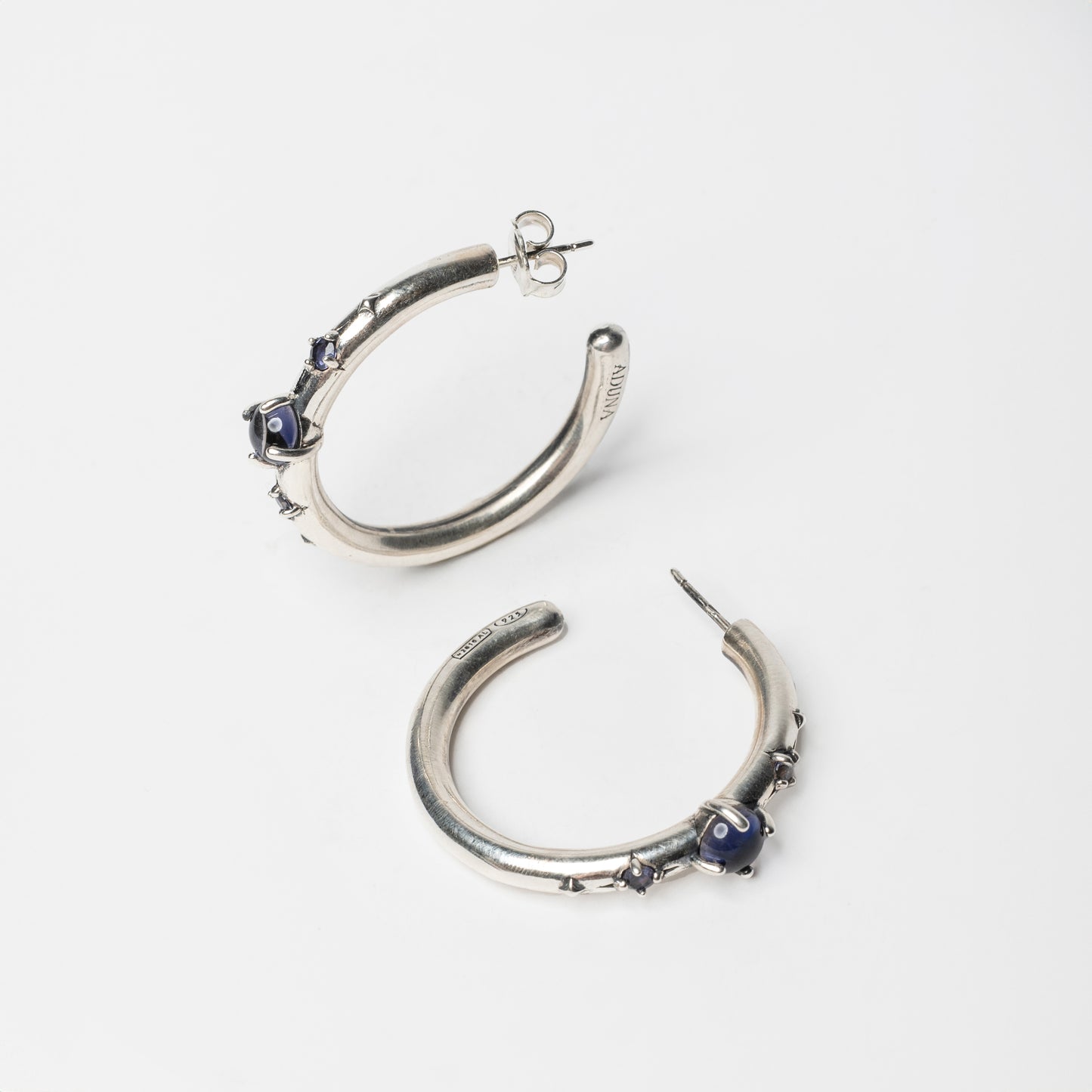 STARDUST - hoop earrings with iolite stone