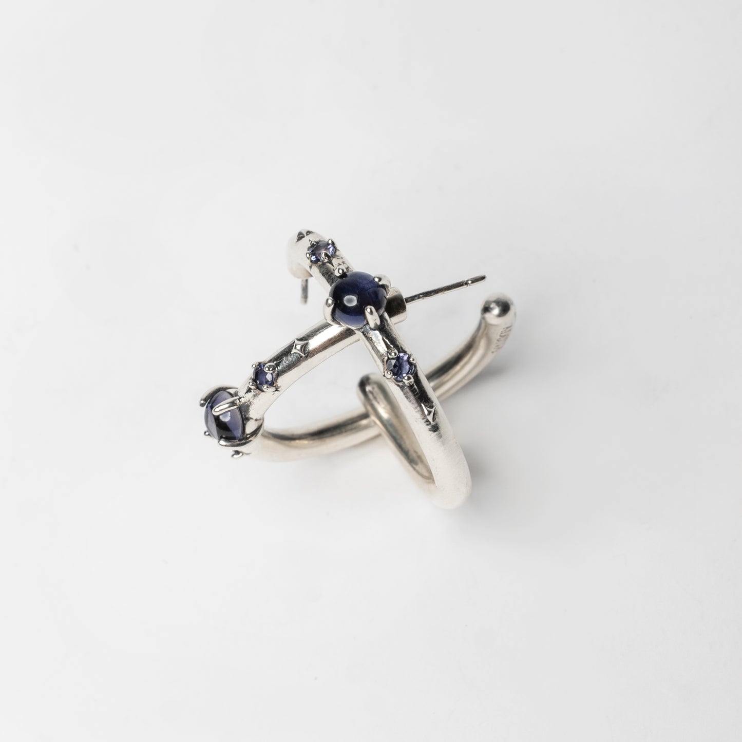 STARDUST - hoop earrings with iolite stone
