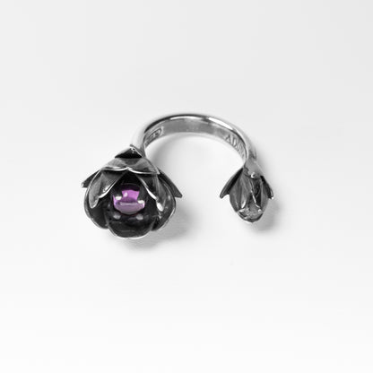 Tulip - Tulip ring with amethyst stone