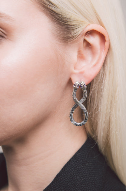 Infinitum - Dangle earrings with amethyst stone