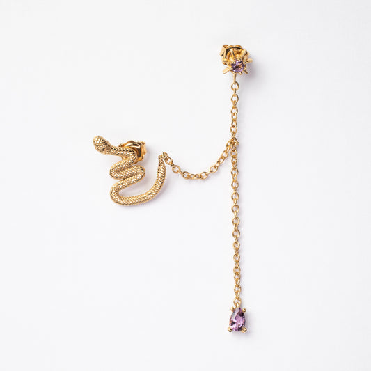 Orecchini Catenella in oro giallo con design sottile e pendente – gioielli artigianali eleganti firmati Aduna Jewels

